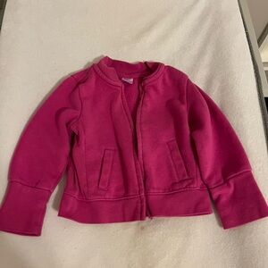 Girls' Hot Pink Zip-up Sweatshirt - Soft and Cozy
